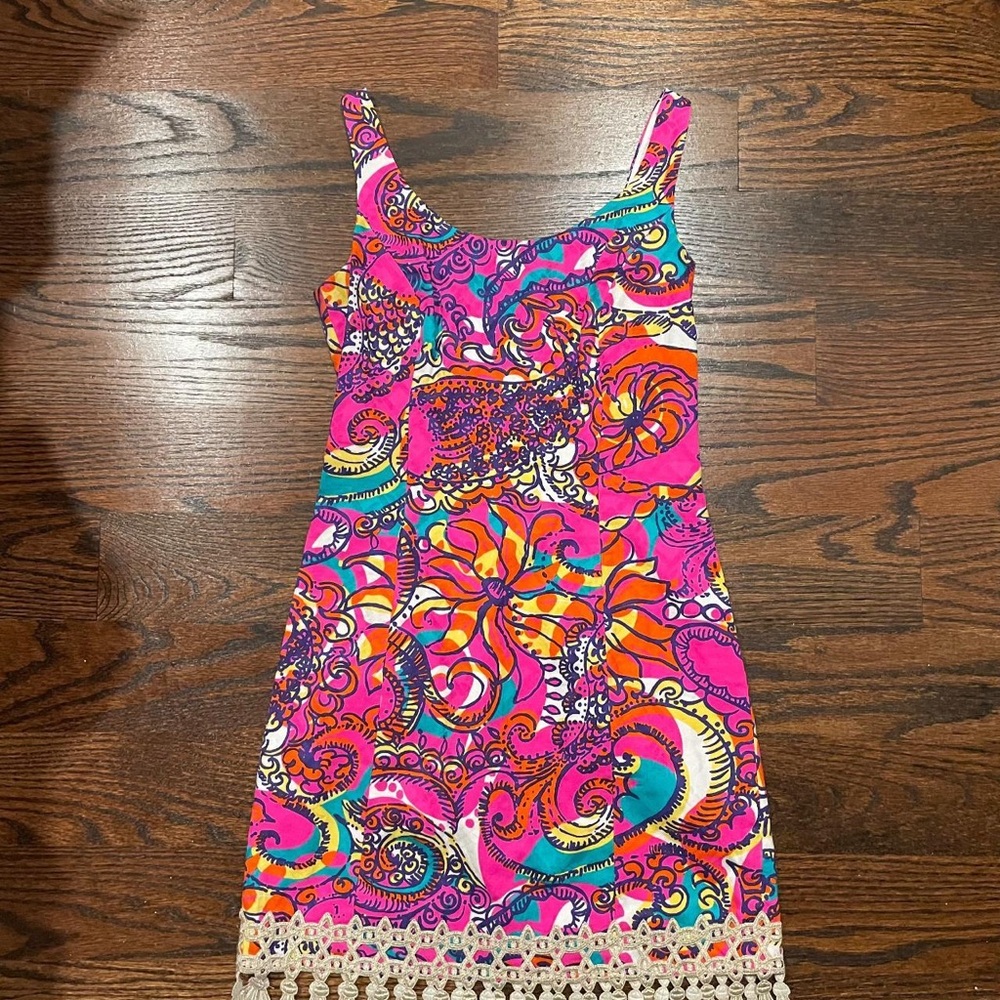 “Eaton” Lilly Pulitzer pattern dress & gold tassel Barbie Summer